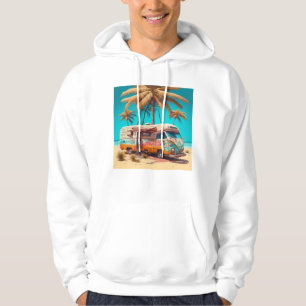 Veste À Capuche Rétro camping-car et palmiers