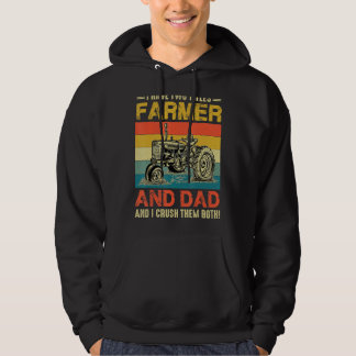 Veste À Capuche Retro J'Ai Deux Titres Fermier Et Papa Fat Agricol