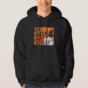 Veste À Capuche Retro Manger Surf de sommeil Répéter Funny Surfer 