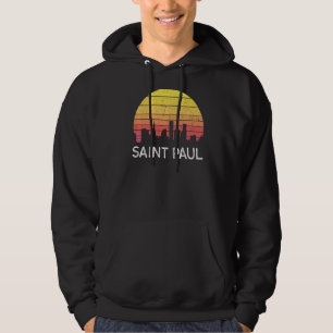 Veste À Capuche Retro Minnesota Saint Paul Skyline Vintage Urban B