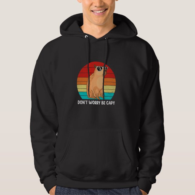 Veste À Capuche Retro Rodent Funny Capybara Ne Pas S'Inquiéter Êtr (Devant)