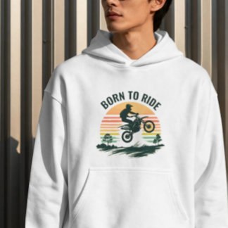 Veste À Capuche Retro Sunset Dirt Bike Rider Sweatshirt for Bikers