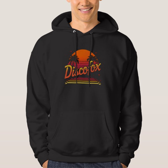Veste À Capuche Retro Sunset Discofox Palm Trees Danse (Devant)