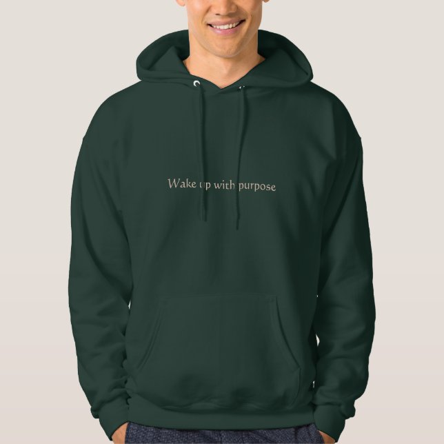 Veste À Capuche Réveillez-vous avec un objectif Typographie minima (Devant)