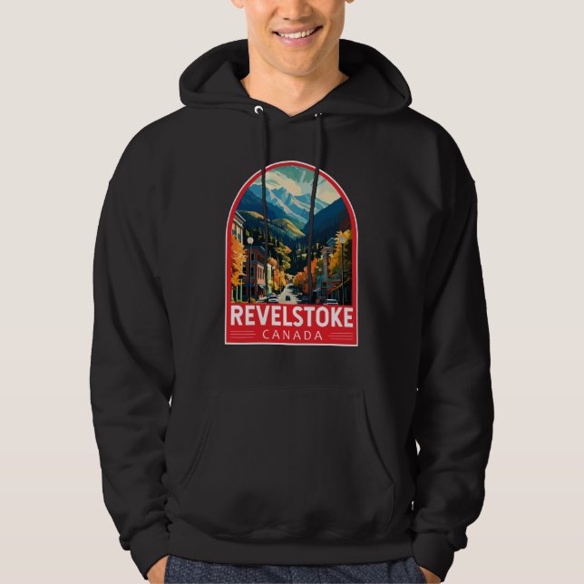 Veste À Capuche Revelstoke Canada Travel Art Vintage (Devant)