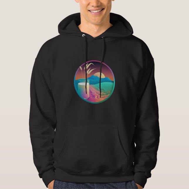 Veste À Capuche Rice Milk Synthwave 80s Retrowave Aesthetic (Devant)