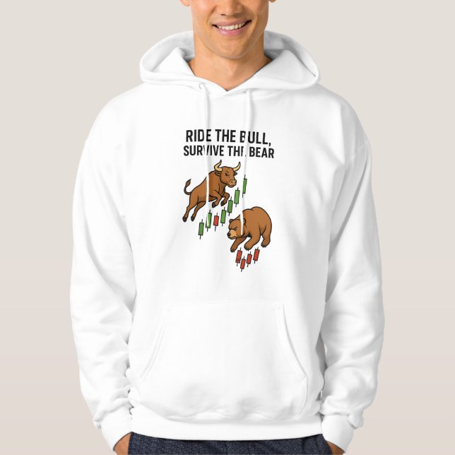 Veste À Capuche Ride the Bull Survive the Bear Trader Hoodie (Devant)