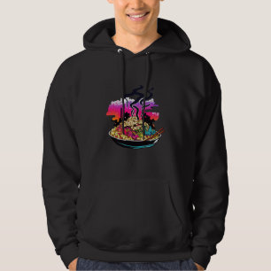 Veste À Capuche Riz cantonais Synthwave des années 80 avec une est