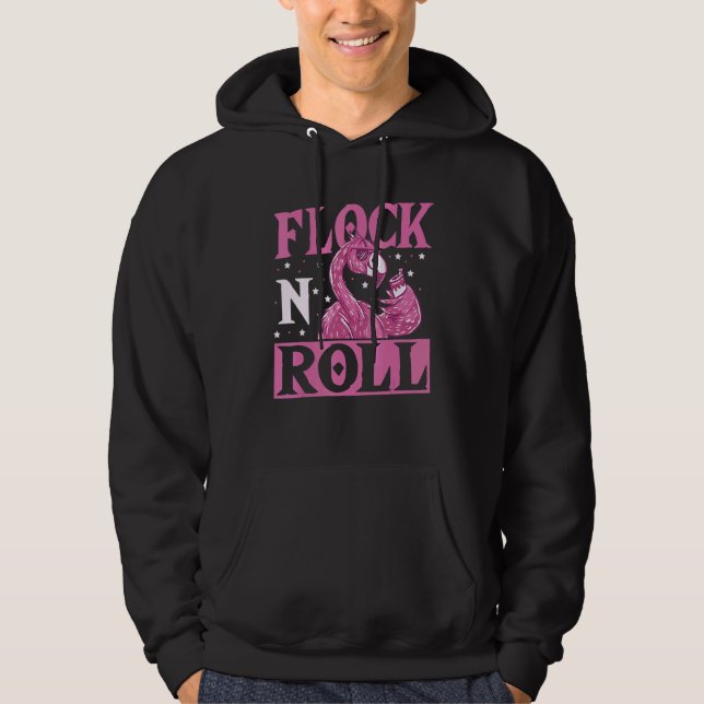 Veste À Capuche Roche et rouleau de Flamant rose à rouleaux (Devant)