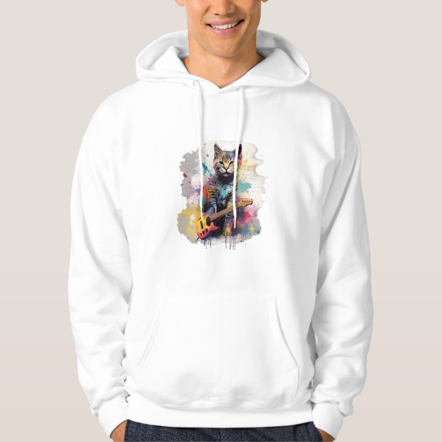 Veste À Capuche rockstar cat cat lover design  (Devant)