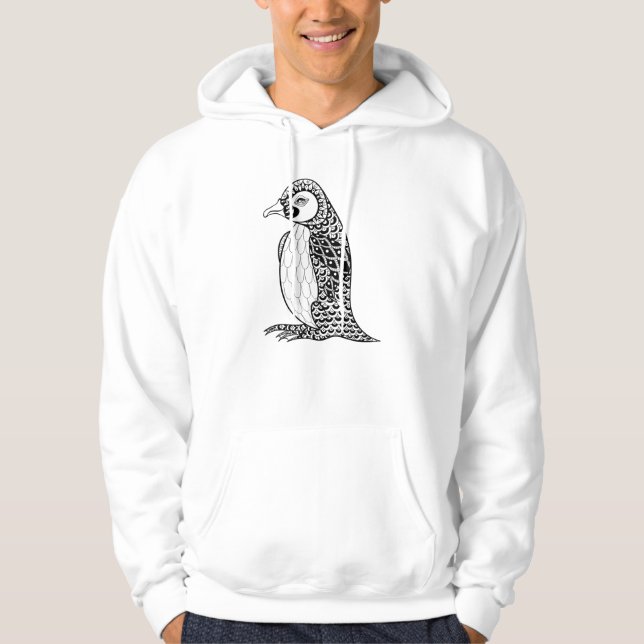 Veste À Capuche Roi artistique Penguin Zendoodle (Devant)