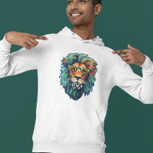 Roi Cool – Lion Coloré avec Lunettes de Soleil Des