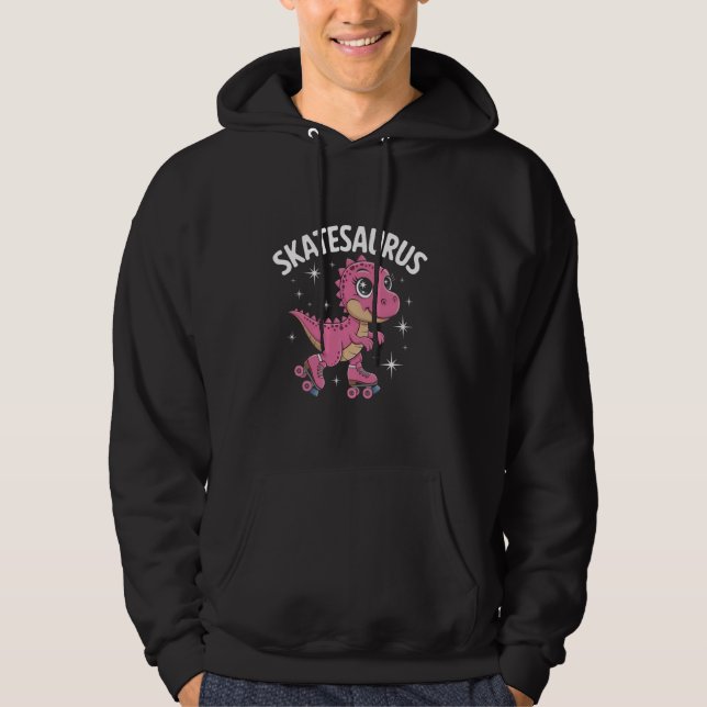 Veste À Capuche Roller Skater Dinosaur Skate T-Rex Funny Roller Sk (Devant)