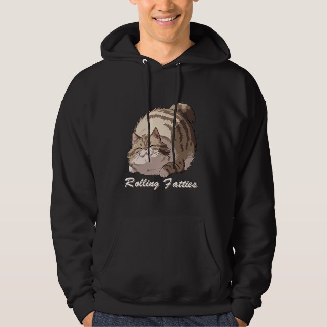 Veste À Capuche Rolling Fatty Chat Mème Lazy Furry Kitty Humour Fu (Devant)