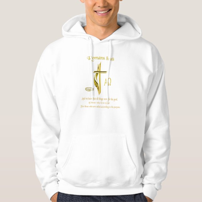 Veste À Capuche Romains 8:28 Marchandise chrétienne (Devant)