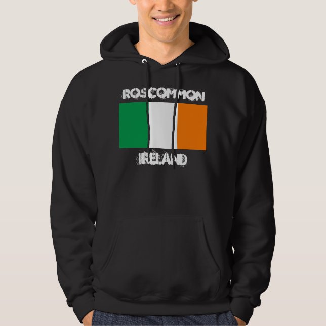 Veste À Capuche Roscommon, Irlande avec drapeau irlandais (Devant)