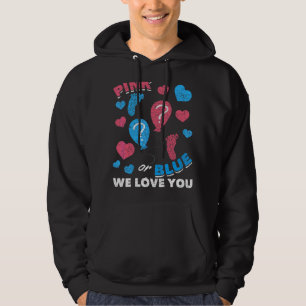 Veste À Capuche Rose Ou Bleu Nous Vous Aimons Bébé Fête Révélation