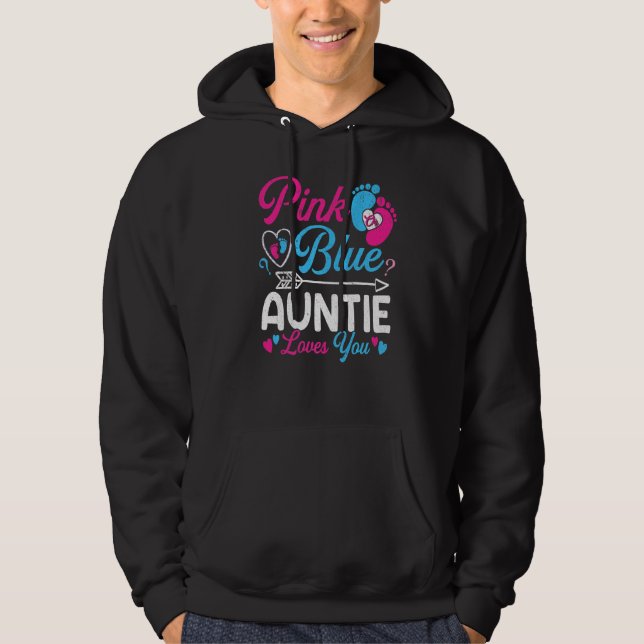 Veste À Capuche Rose Ou Bleu Tante Vous Aime Bébé Amusant Genre Re (Devant)