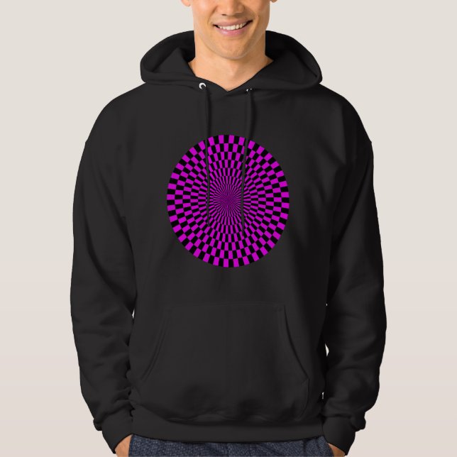 Veste À Capuche Roue Op Art - Magenta et Noir (Devant)