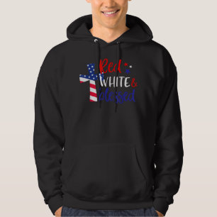 Veste À Capuche Rouge Blanc Béni Américain Jésus Croix Chrétien 4