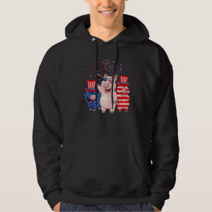 Veste À Capuche Rouge Blanc Bleu Cochon Drapeau Américain Fermier