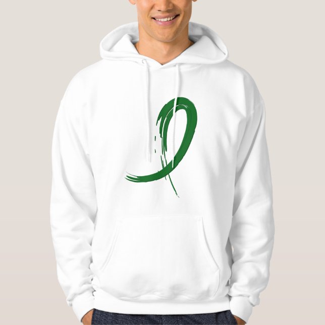 Veste À Capuche Ruban A4 du vert vert de l'affection hépatique (Devant)