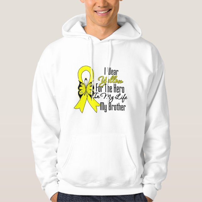 Veste À Capuche Ruban de sarcome mon héros mon frère (Devant)