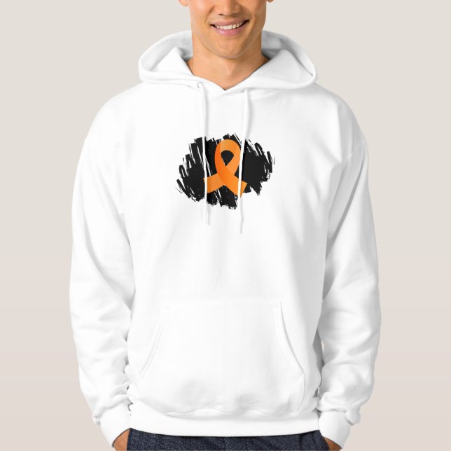 Veste À Capuche Ruban orange de sclérose en plaques avec le (Devant)