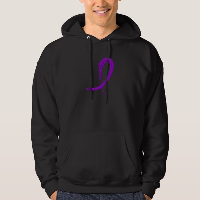 Veste À Capuche Ruban pourpre A4 de maladie de Crohn (Devant)