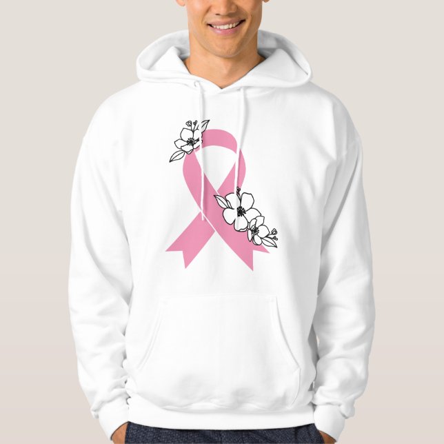 Veste À Capuche Ruban rose avec Sweatshirt de fleurs (Devant)
