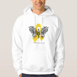 Veste À Capuche Ruban tribal de papillon de Cancer d'enfance