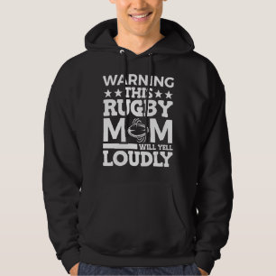 Veste À Capuche Rugby Avertissement Cette Maman De Rugby Va hurler