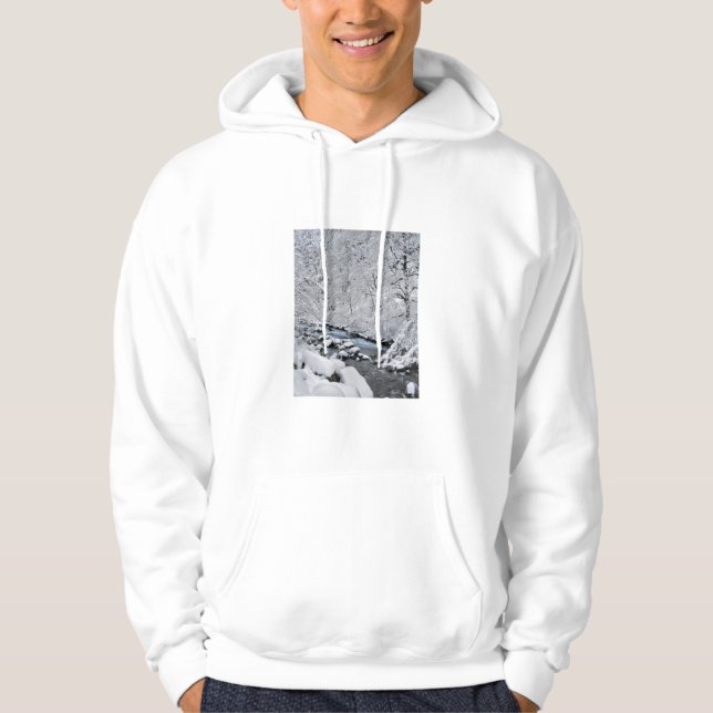 Veste À Capuche Ruisseau blanc enneigé pittoresque, Oregon (Devant)