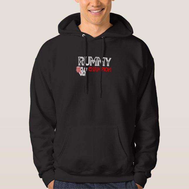 Veste À Capuche Rummy Champion Casino Jeux Carte Graphisme (Devant)