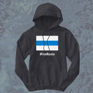 Veste À Capuche Russie libre - Anglais - Bleu blanc Drapeau