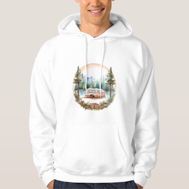 Veste À Capuche RV Camping dans les Bois, RV camper (Devant)