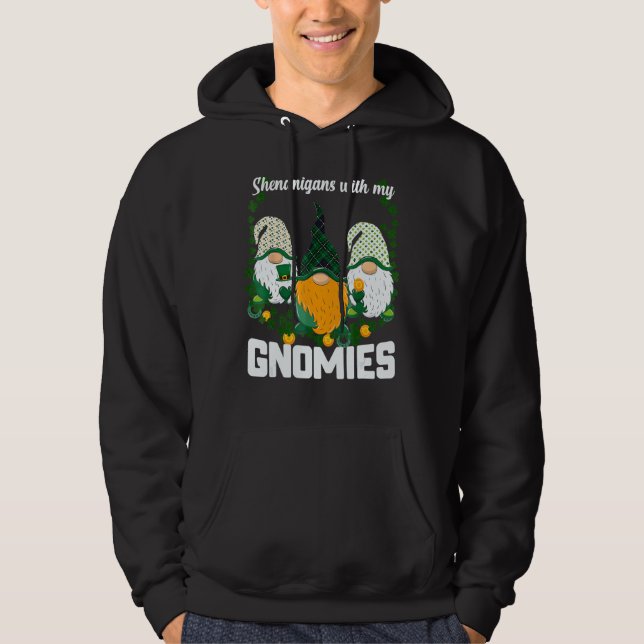 Veste À Capuche Saint Patrick Shenanigans Gnomies Gnome Shamroc (Devant)