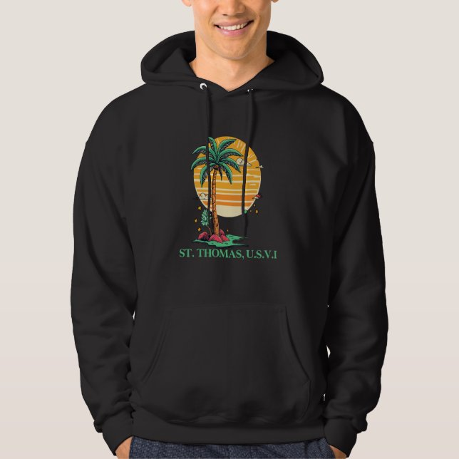 Veste À Capuche Saint-Thomas Î.-V. U.S. Souvenir de vacances (Devant)
