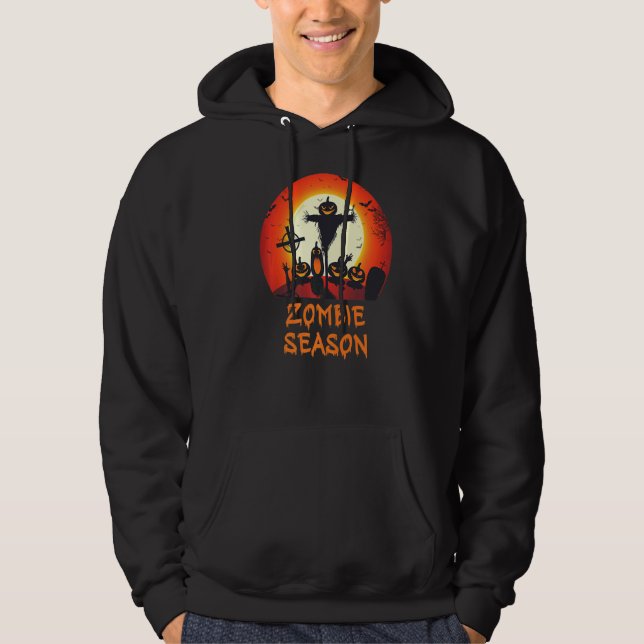 Veste À Capuche Saison Zombie Clair de Lune Cimetière Effrayant En (Devant)