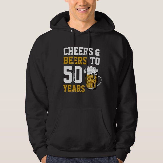 Veste À Capuche Salutations et bières à 50 ans 50e anniversaire (Devant)