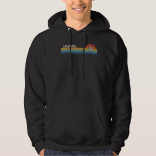 Veste À Capuche Salzbourg Autriche Retro Sunset Rainbow Synth Stri
