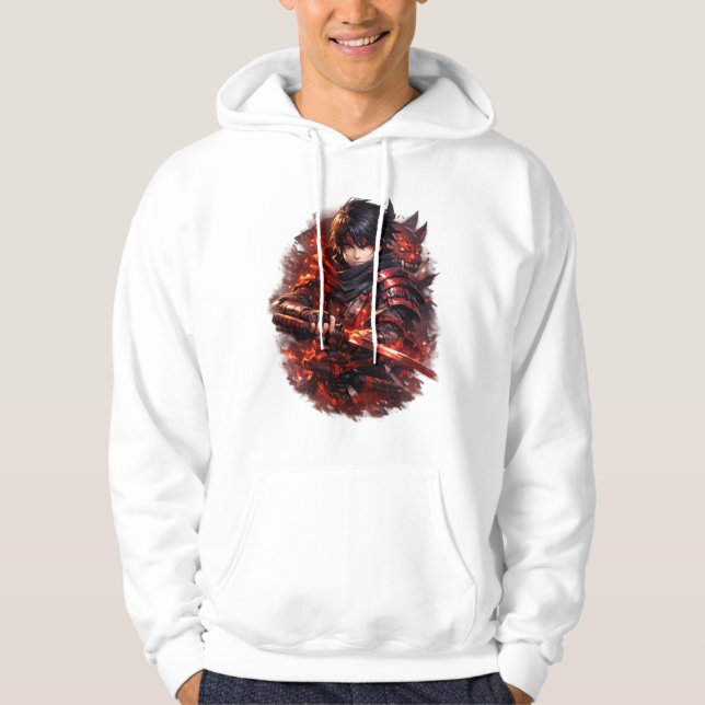Veste À Capuche Samouraï à la lame cramoisie (Devant)