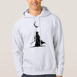 Veste À Capuche Samouraï sous la lune croissante – Japon minimalis