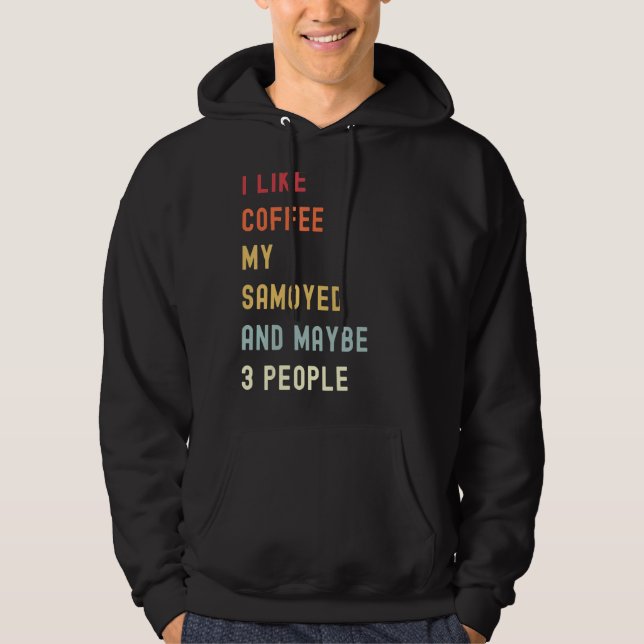 Veste À Capuche Samoyé Retro Chien Et Café (Devant)