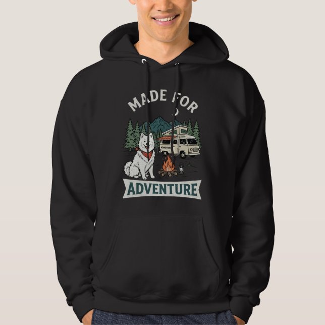 Veste À Capuche Samoyed Conçu Pour l'Aventure Randonnée Camping (Devant)