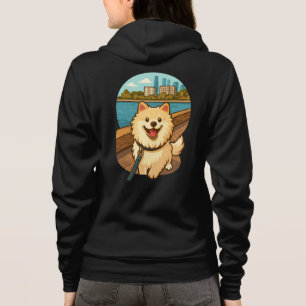 Veste À Capuche Samoyède heureux se promène au bord de l'eau de la