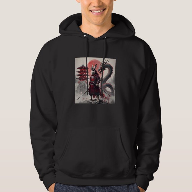 Veste À Capuche Samurai Bunny Rabbit Guerrier japonais Rabbit Ninj (Devant)