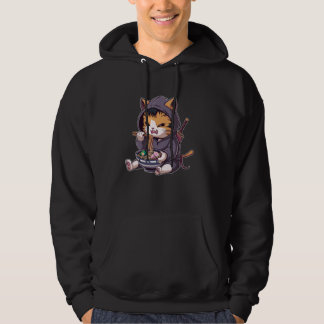 Veste À Capuche Samurai Cat Eating Ramen Kawaii Ninja Japanese Ani