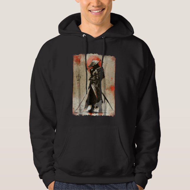 Veste À Capuche Samurai Japon Retro Art Prin Bushido (Devant)