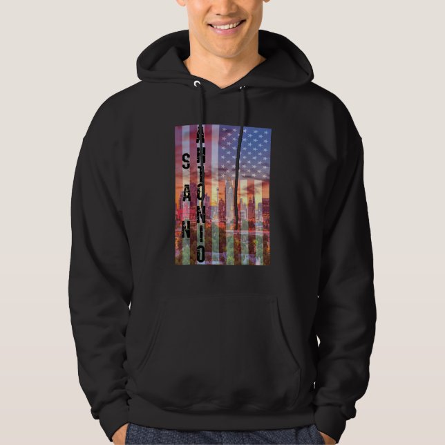 Veste À Capuche San Antonio Skyline Texas (Devant)